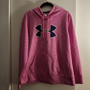 Under Armour Women's Heathered Pink Hoodie Sweatshirt